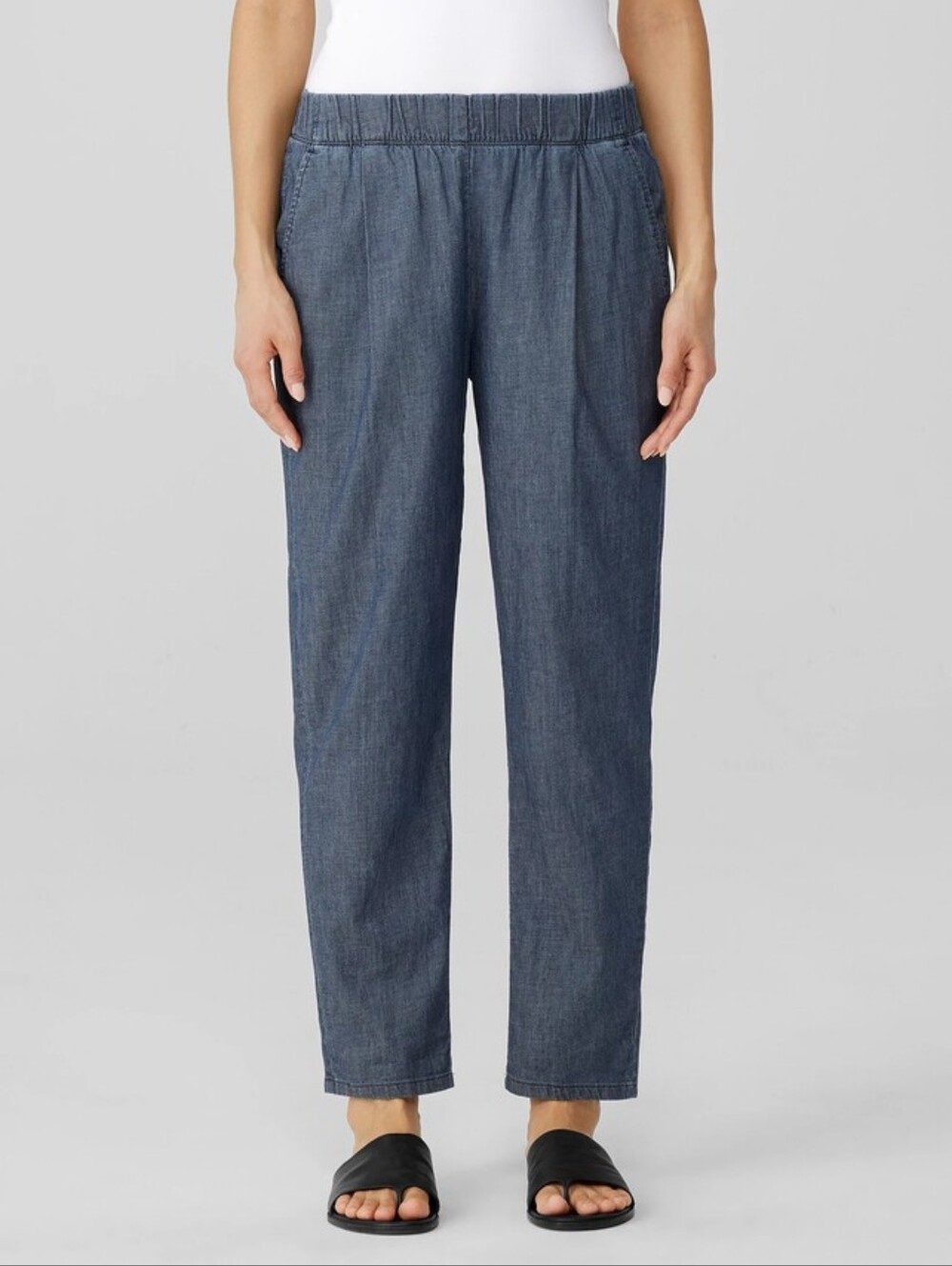 Eileen Fisher Airy 100% Organic Cotton Twill Tapered Pant